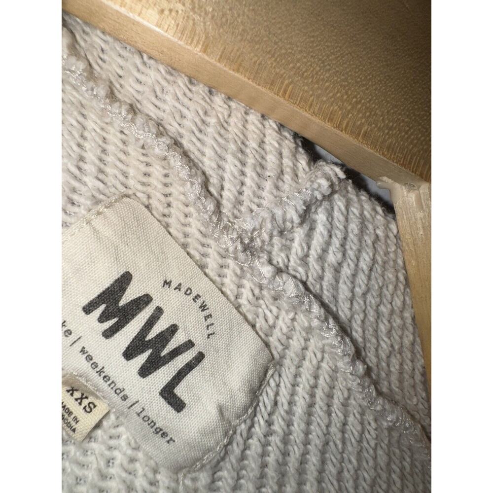 Madewell MWL Women Sweatshirt Size XXS Grey Cropped Hoodie Sweater - Picture 3 of 7